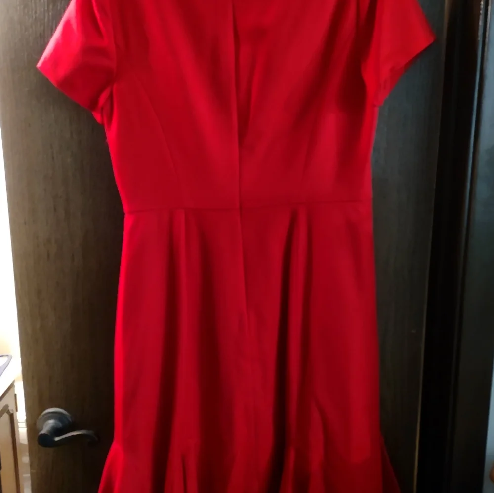 Talbot's Italian Flannel Red Dress - Picture 5 of 9
